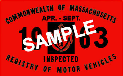 (image for) 1963 Massachusetts SPRING INSPECTION Sticker